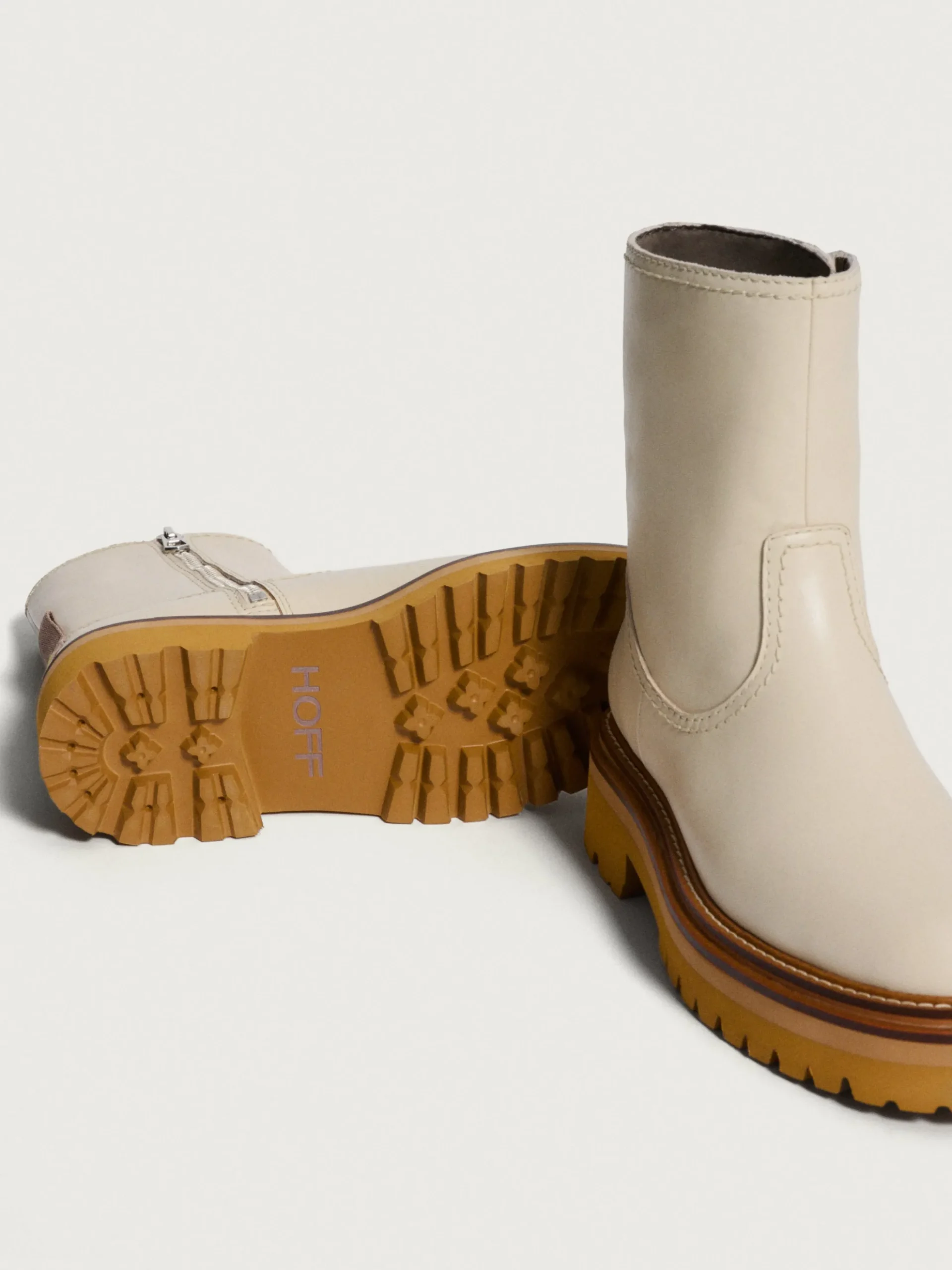 Mujer HOFF Botas Y Botines|OFFICE OFF WHITE LEATHER BOOT